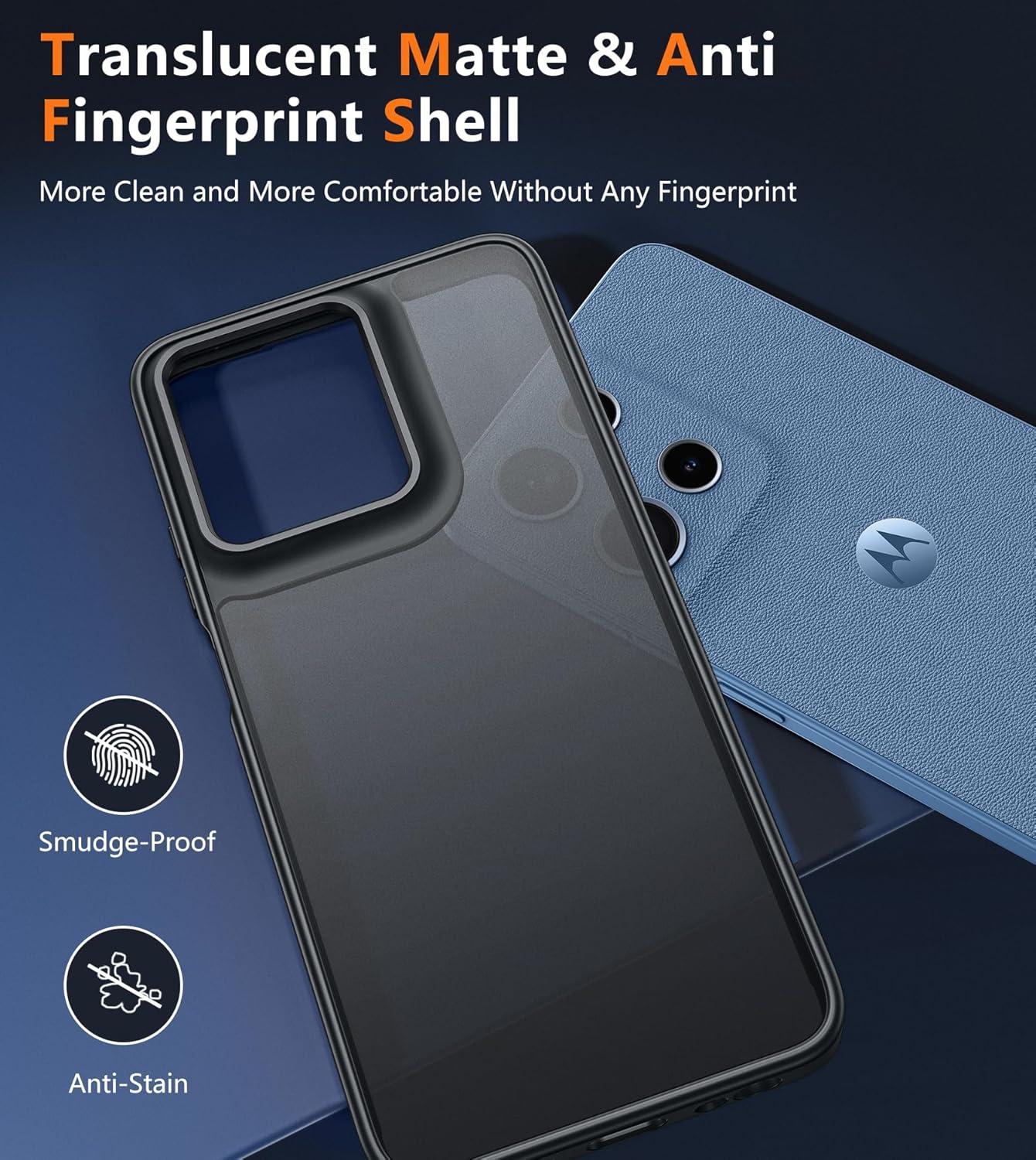 imageFNTCASE for Motorola Moto G Power 5G 2025 Case for Moto G Power 5G 2026 Magnetic Translucent Matte Slim Phone Cover Shockproof Non Slip AntiFingerprint Hard Rugged Protective Case 68 InchBlackBlack Matte