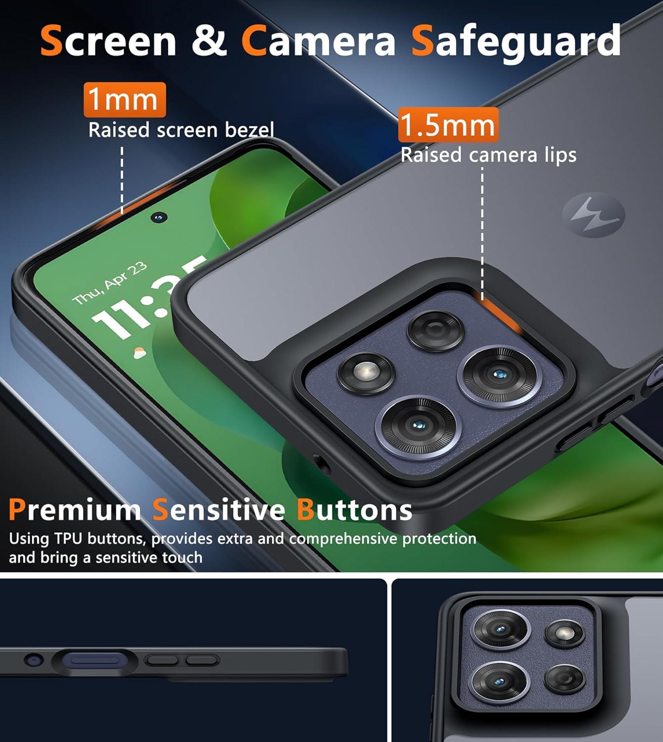 imageFNTCASE for Motorola Moto G Power 5G 2025 Case for Moto G Power 5G 2026 Magnetic Translucent Matte Slim Phone Cover Shockproof Non Slip AntiFingerprint Hard Rugged Protective Case 68 InchBlackBlack Matte