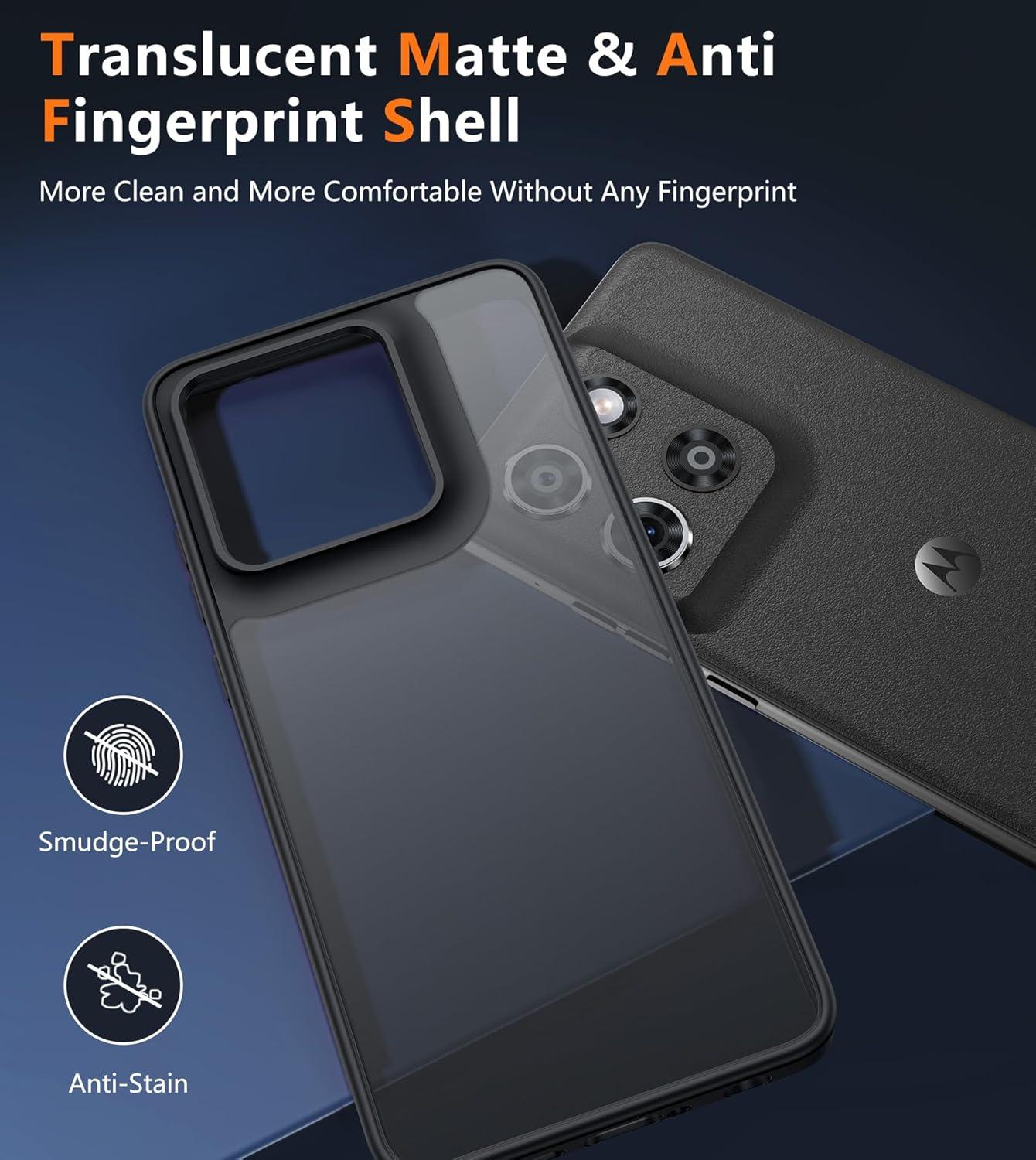 imageFNTCASE for Motorola Moto G Power 5G 2025 Case for Moto G Power 5G 2026 Magnetic Translucent Matte Slim Phone Cover Shockproof Non Slip AntiFingerprint Hard Rugged Protective Case 68 InchBlackBlack Matte