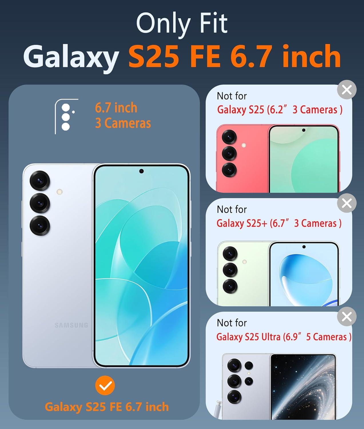 imageFNTCASE for Samsung Galaxy S25FE Case Magnetic Clear Military Grade Drop Protection Anti Yellowing Cell Phone Cover Rugged Shockproof Protective Bumper Transparent PhonecaseBlack Magnetic