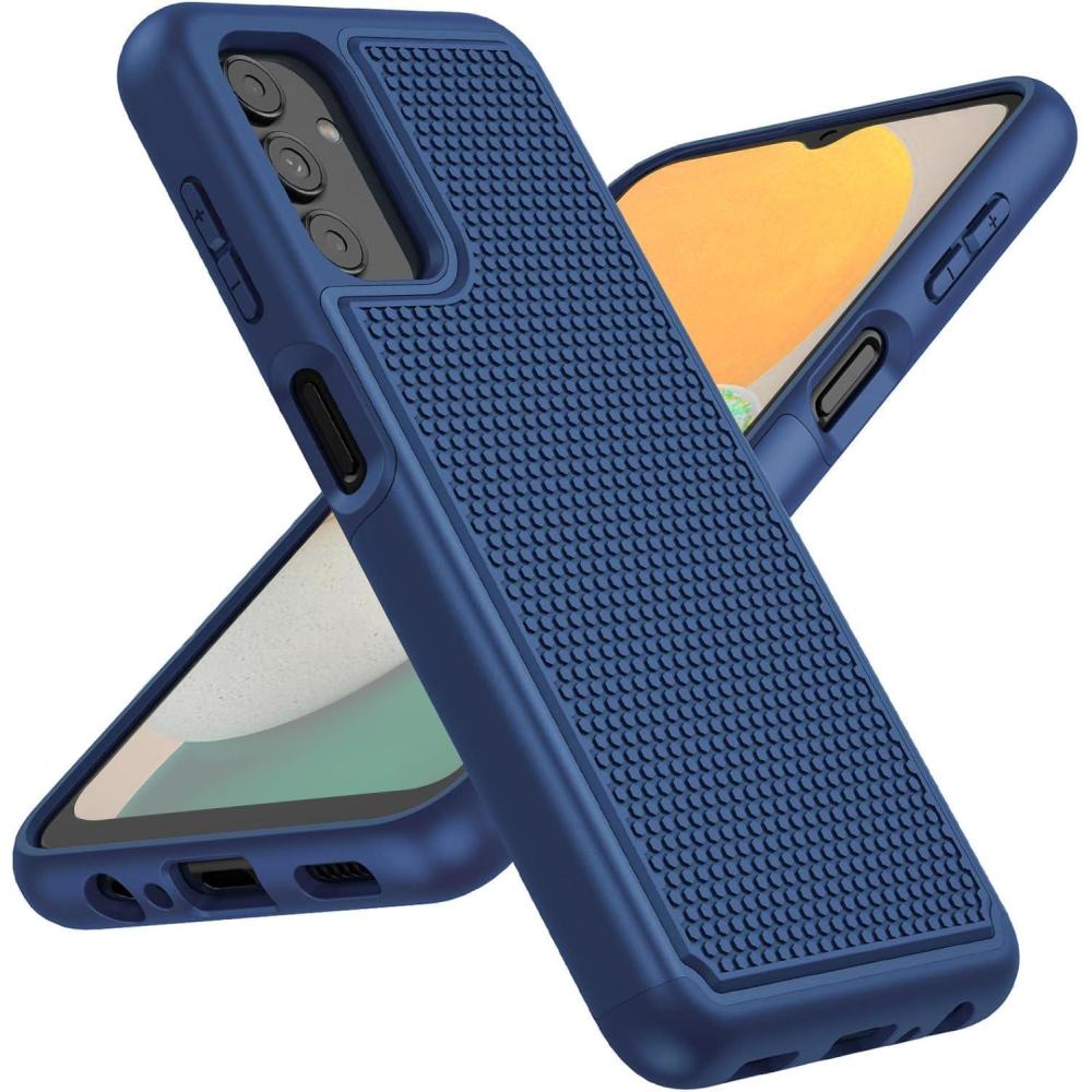 imageBNIUT for Samsung Galaxy A535G Phone Case Dual Layer Protective Heavy Duty Cell Phone Cover Shockproof Rugged with Non Slip Textured Back  Military Protection  65inch Matte BlackBlue