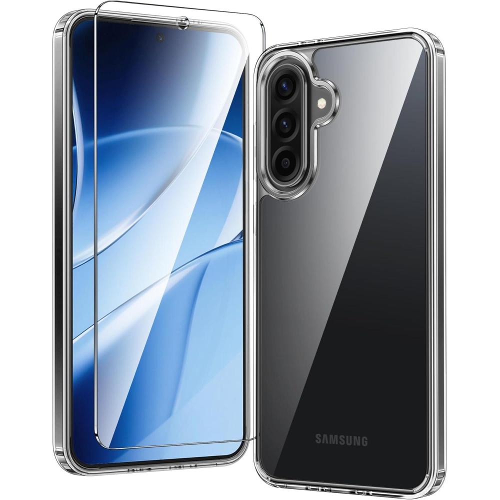 imageFNTCASE for Samsung Galaxy A565G Case for Galaxy A36 5G Phone Case Shockproof Protective Transparent Cases Military Grade Rugged Drop Protection Anti Yellowing Cell Cover GlitterClear