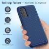 BNIUT for Samsung Galaxy A53-5G Phone Case: Dual Layer Protective Heavy Duty Cell Phone Cover Shockproof Rugged with Non Slip Textured Back – Military Protection – 6.5inch (Matte Black)(Blue)