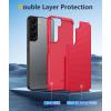 BNIUT for Samsung Galaxy A53-5G Phone Case: Dual Layer Protective Heavy Duty Cell Phone Cover Shockproof Rugged with Non Slip Textured Back – Military Protection – 6.5inch (Matte Black)(Red)