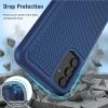 BNIUT for Samsung Galaxy A53-5G Phone Case: Dual Layer Protective Heavy Duty Cell Phone Cover Shockproof Rugged with Non Slip Textured Back – Military Protection – 6.5inch (Matte Black)(Blue)