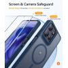 FNTCASE for Motorola Moto G Power 5G 2025 Case: for Moto G Power 5G 2026 Magnetic Translucent Matte Slim Phone Cover – Shockproof Non Slip Anti-Fingerprint Hard Rugged Protective Case (6.8 Inch/Black)(Blue)