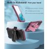 FNTCASE for Samsung Galaxy S22 Protective Case: Military Grade Protection Rugged Anti-Drop Case with Belt-Clip Holster & Kickstand – Full Shockproof Sturdy Durable Bumper Textured Cell Phone Cover(S22 – Pink)
