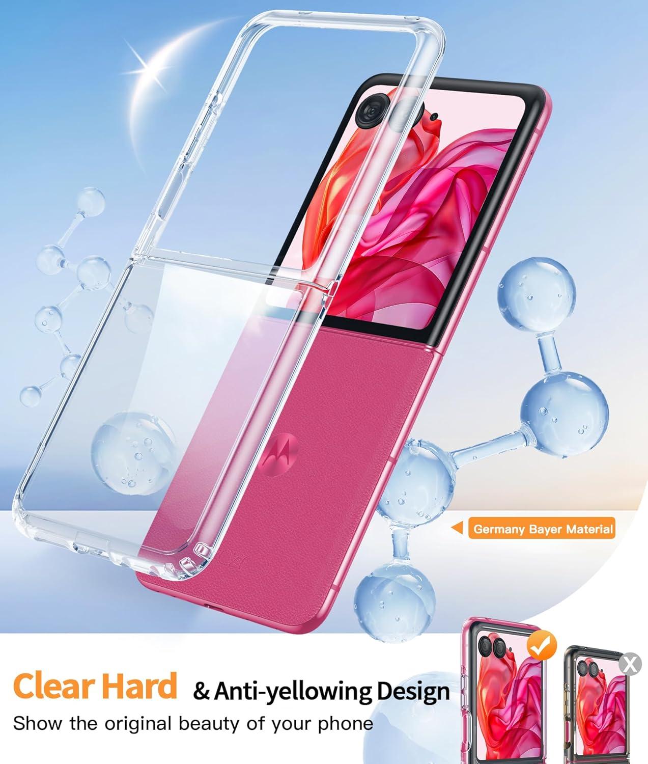 imageFNTCASE for Motorola Razr Plus 20252024 Case Moto Razr Plus 20252024 Case Clear Shockproof Scratch Resistant Phone Cover Thin Foldable TPU Military Grade Hard Drop Protection Rugged CrystalClear