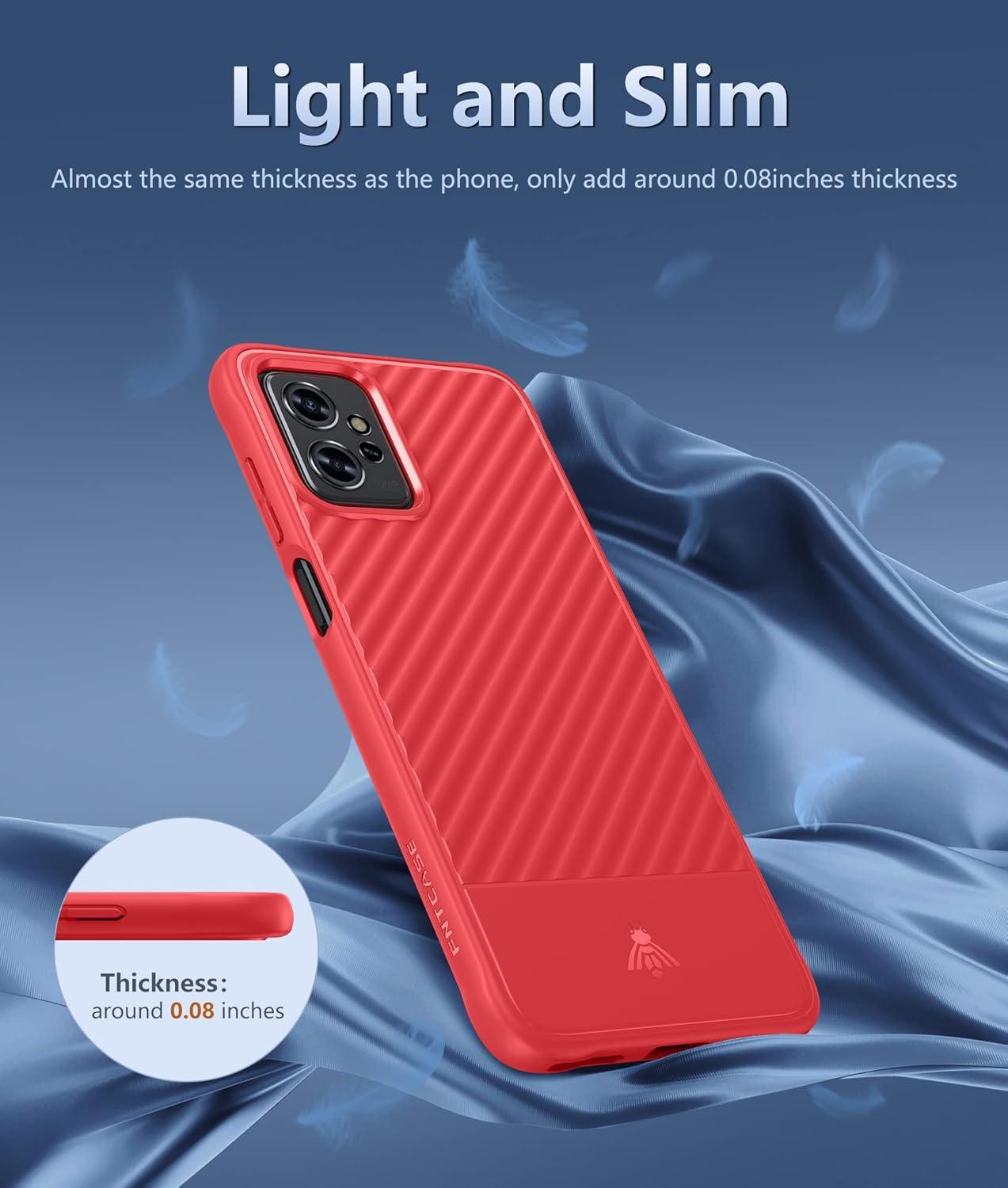 imageFNTCASE for Motorola Razr Plus 20252024 Case Moto Razr Plus 20252024 Case Clear Shockproof Scratch Resistant Phone Cover Thin Foldable TPU Military Grade Hard Drop Protection Rugged CrystalRed