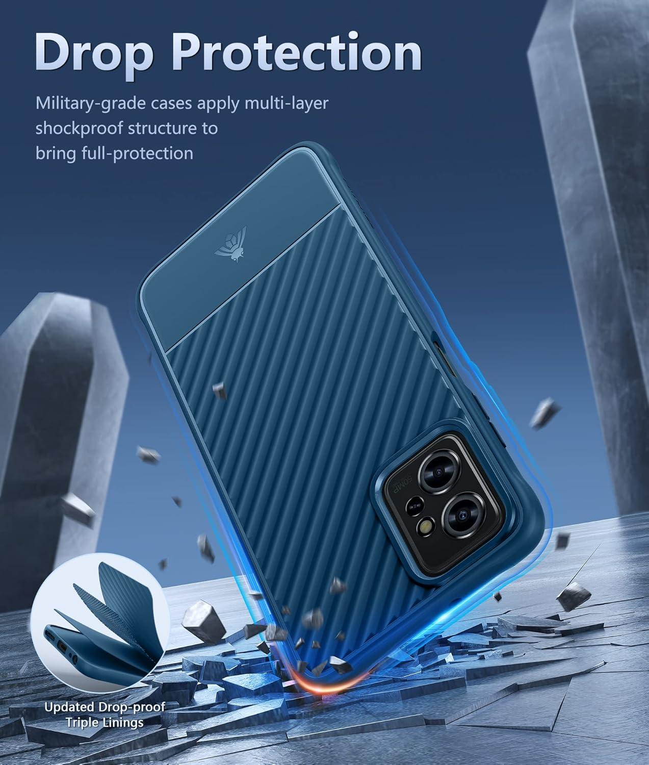 imageFNTCASE for Motorola Razr Plus 20252024 Case Moto Razr Plus 20252024 Case Clear Shockproof Scratch Resistant Phone Cover Thin Foldable TPU Military Grade Hard Drop Protection Rugged CrystalBlue