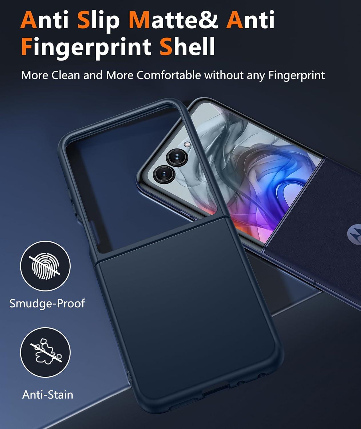 imageFNTCASE for Motorola Razr Plus 20252024 Case Moto Razr Plus 20252024 Case Clear Shockproof Scratch Resistant Phone Cover Thin Foldable TPU Military Grade Hard Drop Protection Rugged CrystalBlue
