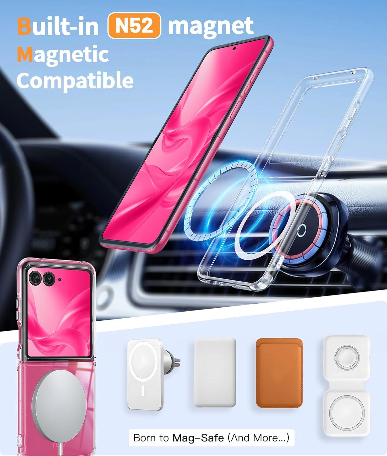 imageFNTCASE for Motorola Razr Plus 20252024 Case Moto Razr Plus 20252024 Case Clear Shockproof Scratch Resistant Phone Cover Thin Foldable TPU Military Grade Hard Drop Protection Rugged CrystalClear Magnetic