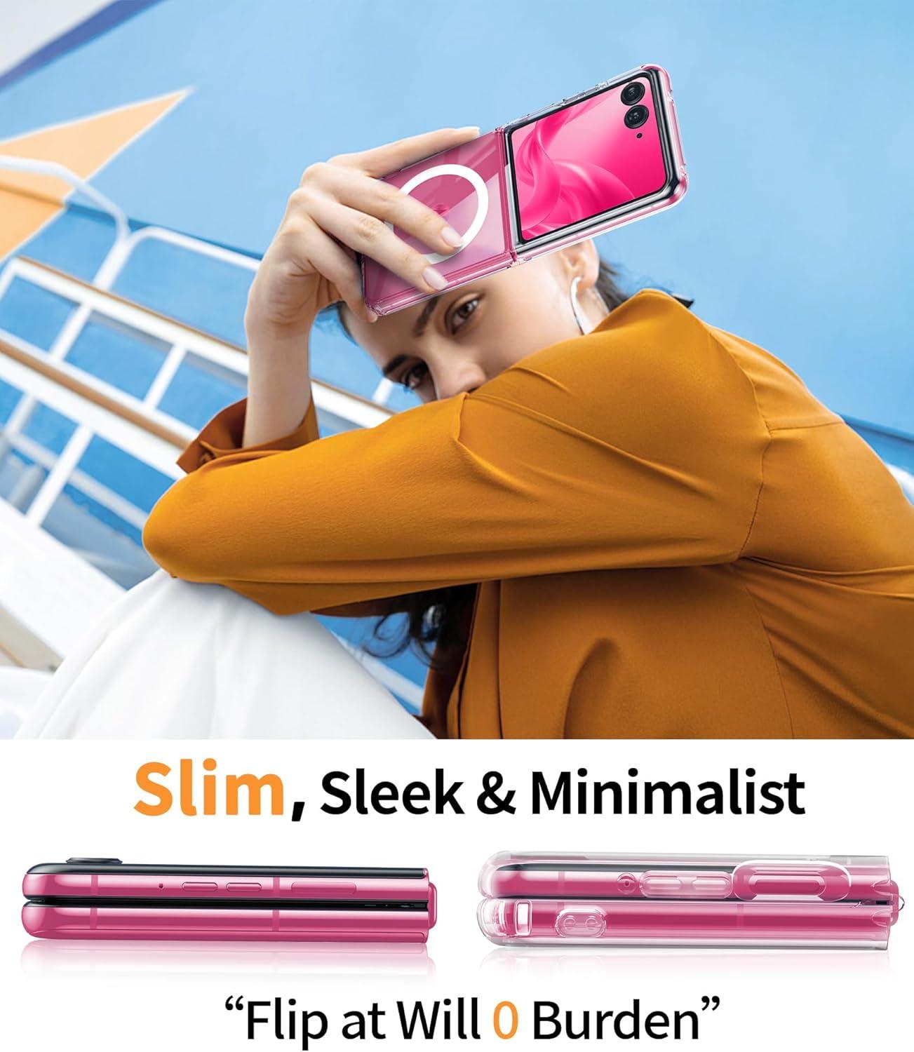 imageFNTCASE for Motorola Razr Plus 20252024 Case Moto Razr Plus 20252024 Case Clear Shockproof Scratch Resistant Phone Cover Thin Foldable TPU Military Grade Hard Drop Protection Rugged CrystalClear Magnetic