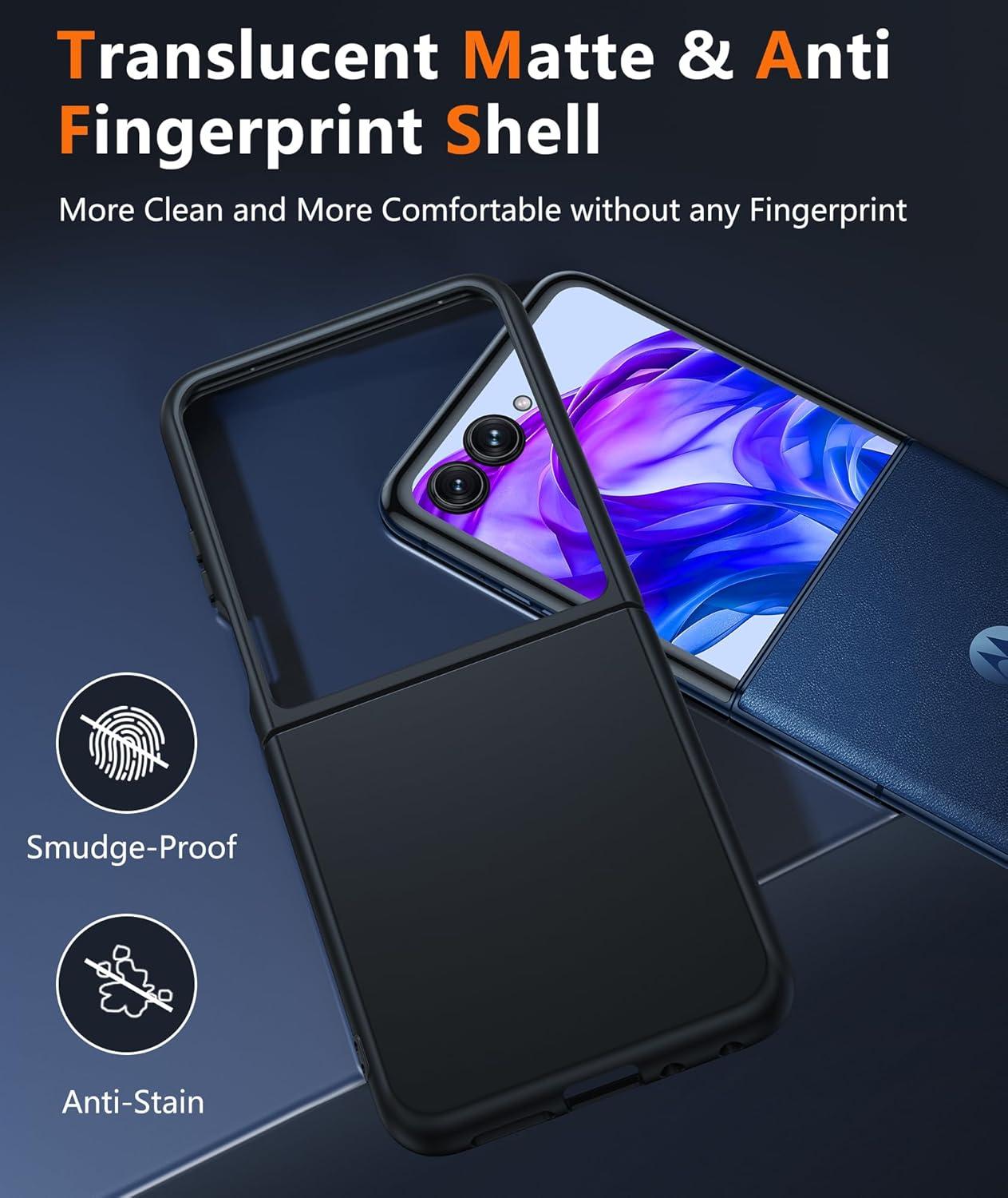 imageFNTCASE for Motorola Razr Plus 20252024 Case Moto Razr Plus 20252024 Case Clear Shockproof Scratch Resistant Phone Cover Thin Foldable TPU Military Grade Hard Drop Protection Rugged CrystalBlack