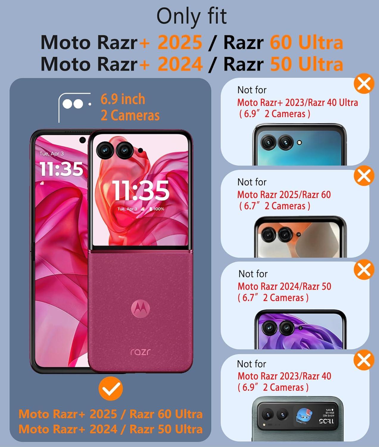 imageFNTCASE for Motorola Razr Plus 20252024 Case Moto Razr Plus 20252024 Case Clear Shockproof Scratch Resistant Phone Cover Thin Foldable TPU Military Grade Hard Drop Protection Rugged CrystalHot Pink