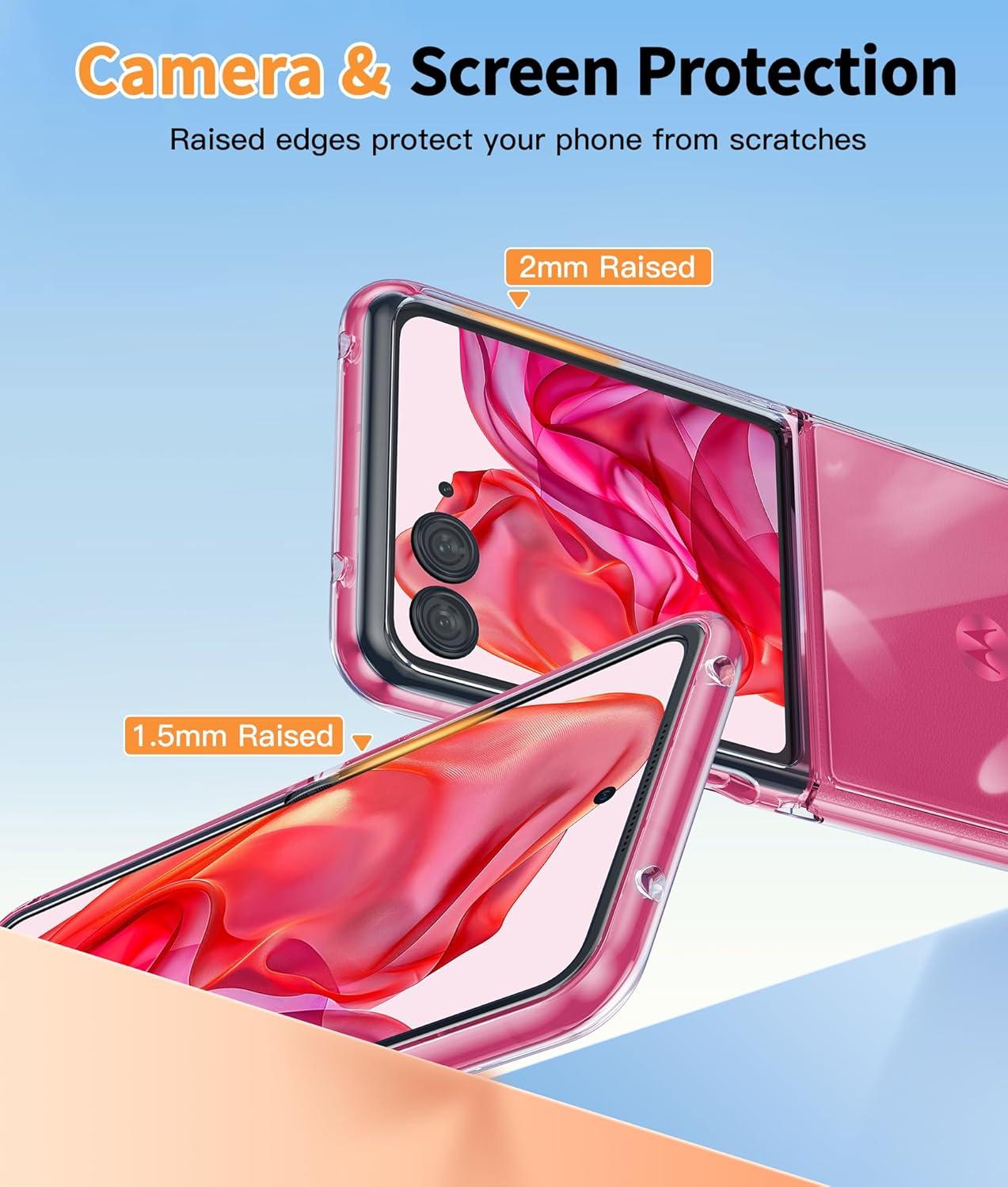 imageFNTCASE for Motorola Razr Plus 20252024 Case Moto Razr Plus 20252024 Case Clear Shockproof Scratch Resistant Phone Cover Thin Foldable TPU Military Grade Hard Drop Protection Rugged CrystalClear
