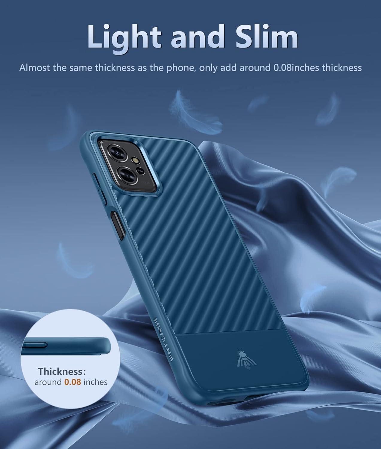 imageFNTCASE for Motorola Razr Plus 20252024 Case Moto Razr Plus 20252024 Case Clear Shockproof Scratch Resistant Phone Cover Thin Foldable TPU Military Grade Hard Drop Protection Rugged CrystalBlue