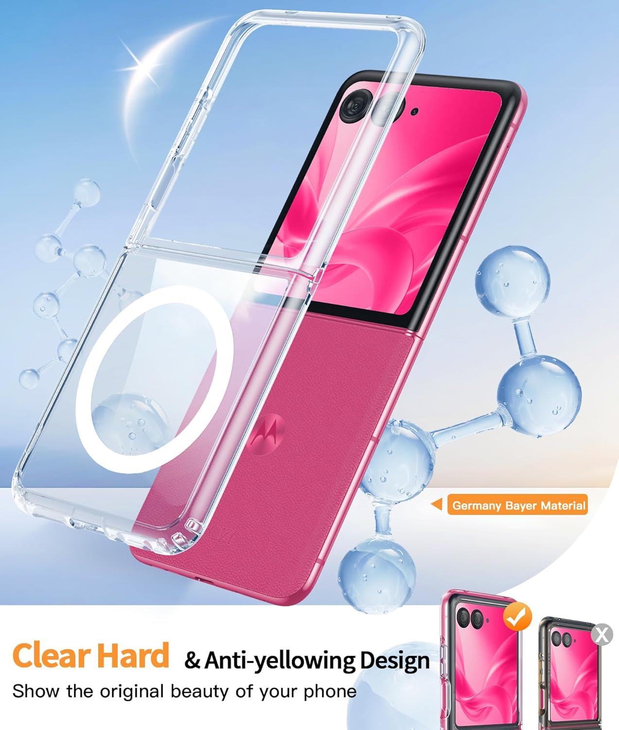 imageFNTCASE for Motorola Razr Plus 20252024 Case Moto Razr Plus 20252024 Case Clear Shockproof Scratch Resistant Phone Cover Thin Foldable TPU Military Grade Hard Drop Protection Rugged CrystalClear Magnetic