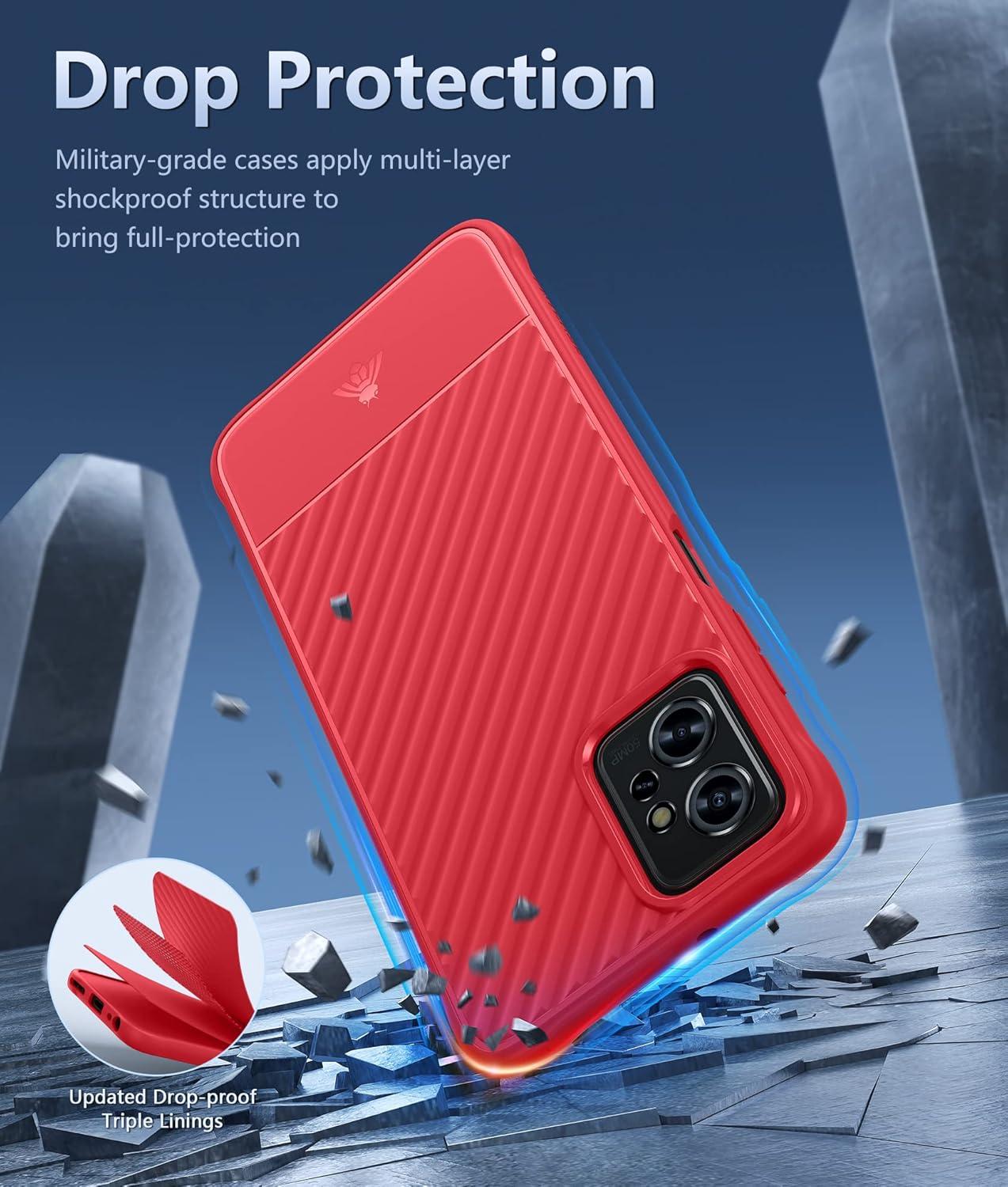 imageFNTCASE for Motorola Razr Plus 20252024 Case Moto Razr Plus 20252024 Case Clear Shockproof Scratch Resistant Phone Cover Thin Foldable TPU Military Grade Hard Drop Protection Rugged CrystalRed