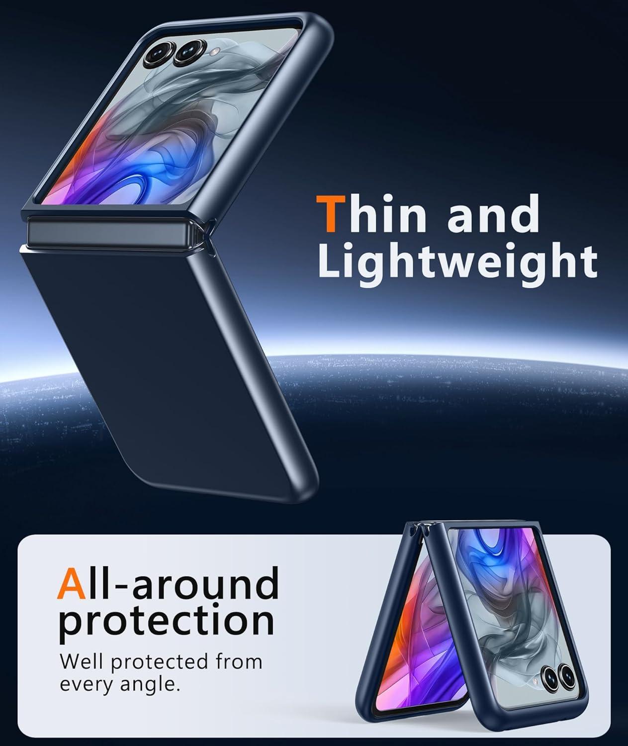 imageFNTCASE for Motorola Razr Plus 20252024 Case Moto Razr Plus 20252024 Case Clear Shockproof Scratch Resistant Phone Cover Thin Foldable TPU Military Grade Hard Drop Protection Rugged CrystalBlue