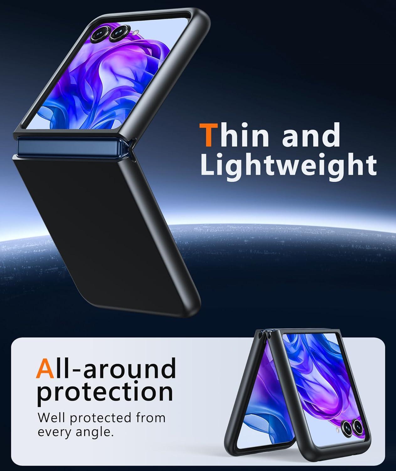 imageFNTCASE for Motorola Razr Plus 20252024 Case Moto Razr Plus 20252024 Case Clear Shockproof Scratch Resistant Phone Cover Thin Foldable TPU Military Grade Hard Drop Protection Rugged CrystalBlack
