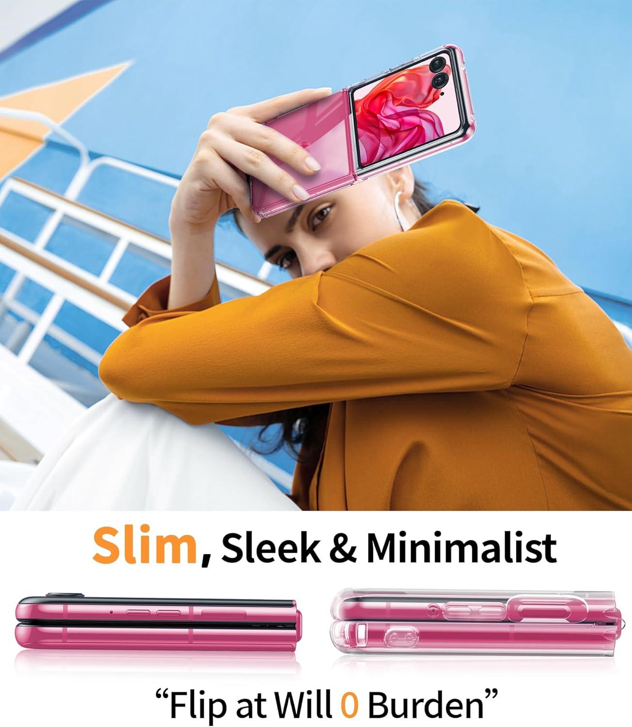imageFNTCASE for Motorola Razr Plus 20252024 Case Moto Razr Plus 20252024 Case Clear Shockproof Scratch Resistant Phone Cover Thin Foldable TPU Military Grade Hard Drop Protection Rugged CrystalClear