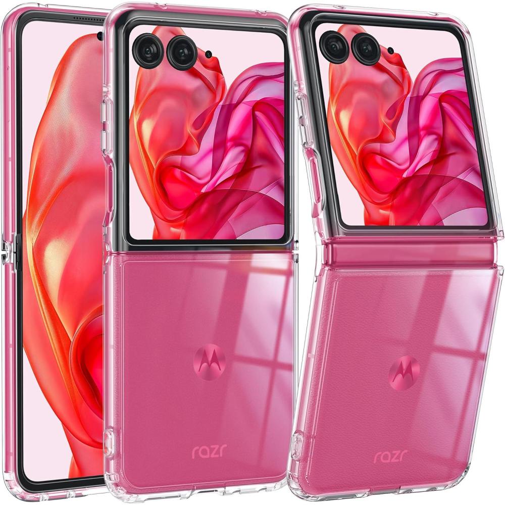 imageFNTCASE for Motorola Razr Plus 20252024 Case Moto Razr Plus 20252024 Case Clear Shockproof Scratch Resistant Phone Cover Thin Foldable TPU Military Grade Hard Drop Protection Rugged CrystalClear