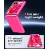 FNTCASE for Motorola Razr Plus 2025/2024 Case: Moto Razr Plus 2025/2024 Case Clear Shockproof Scratch Resistant Phone Cover Thin Foldable TPU Military Grade Hard Drop Protection Rugged Crystal(Hot Pink)