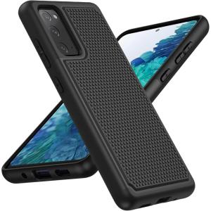 for Galaxy S20 FE 5G Case: Dual Layer Samsung S20 FE Case Shockproof Phone Protection | Matte Anti-Slip Textured | Military Rugged Protective Cover – Black(Black)