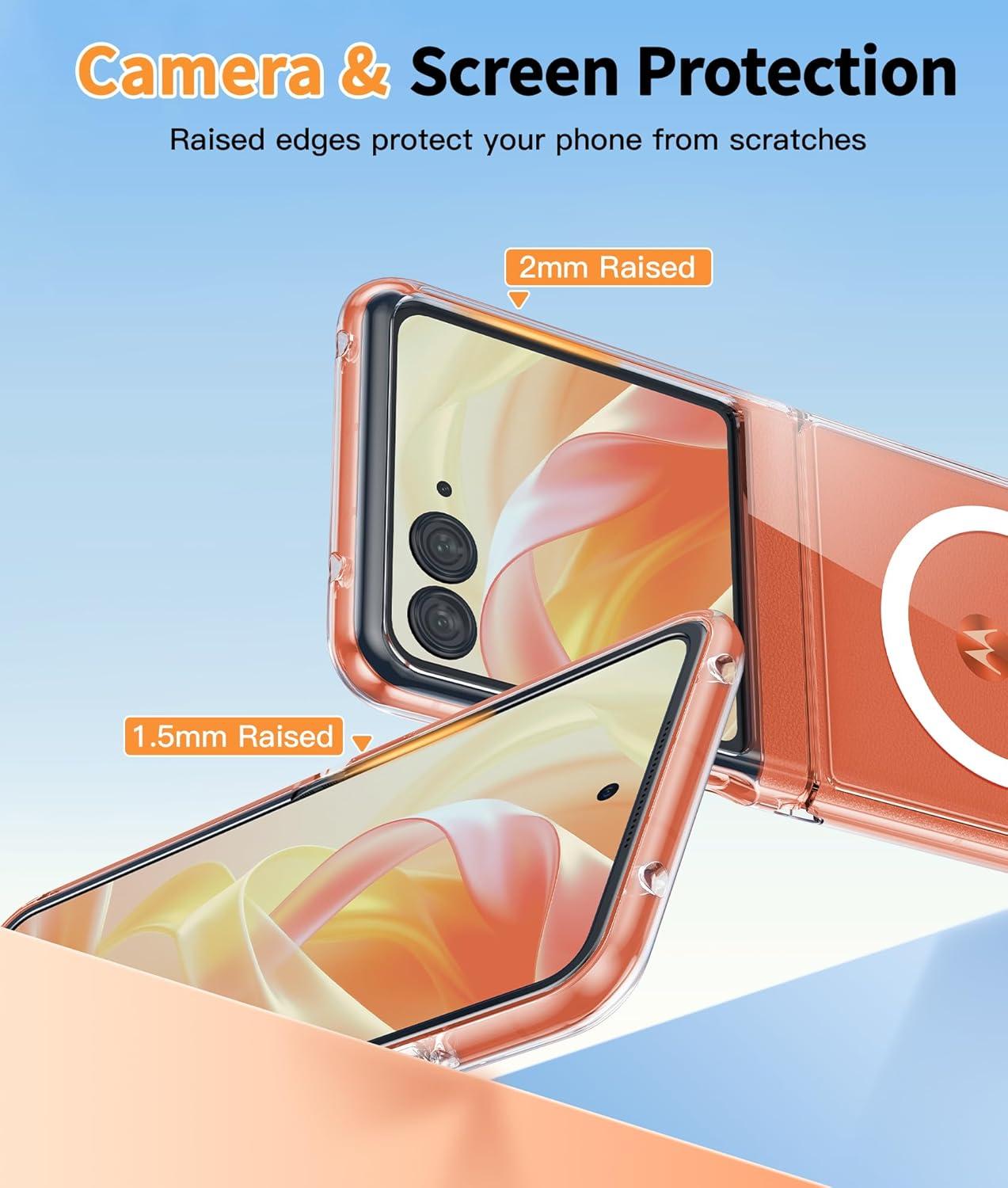 imageFNTCASE for Motorola Razr 20252024 Case for Moto Razr 20252024 Case Clear Lightweight ScratchResistant Cell Phone Protective Cover Flexible NonSlip Durable Rugged DropProof Shockproof TPU CrystalClear Magnetic