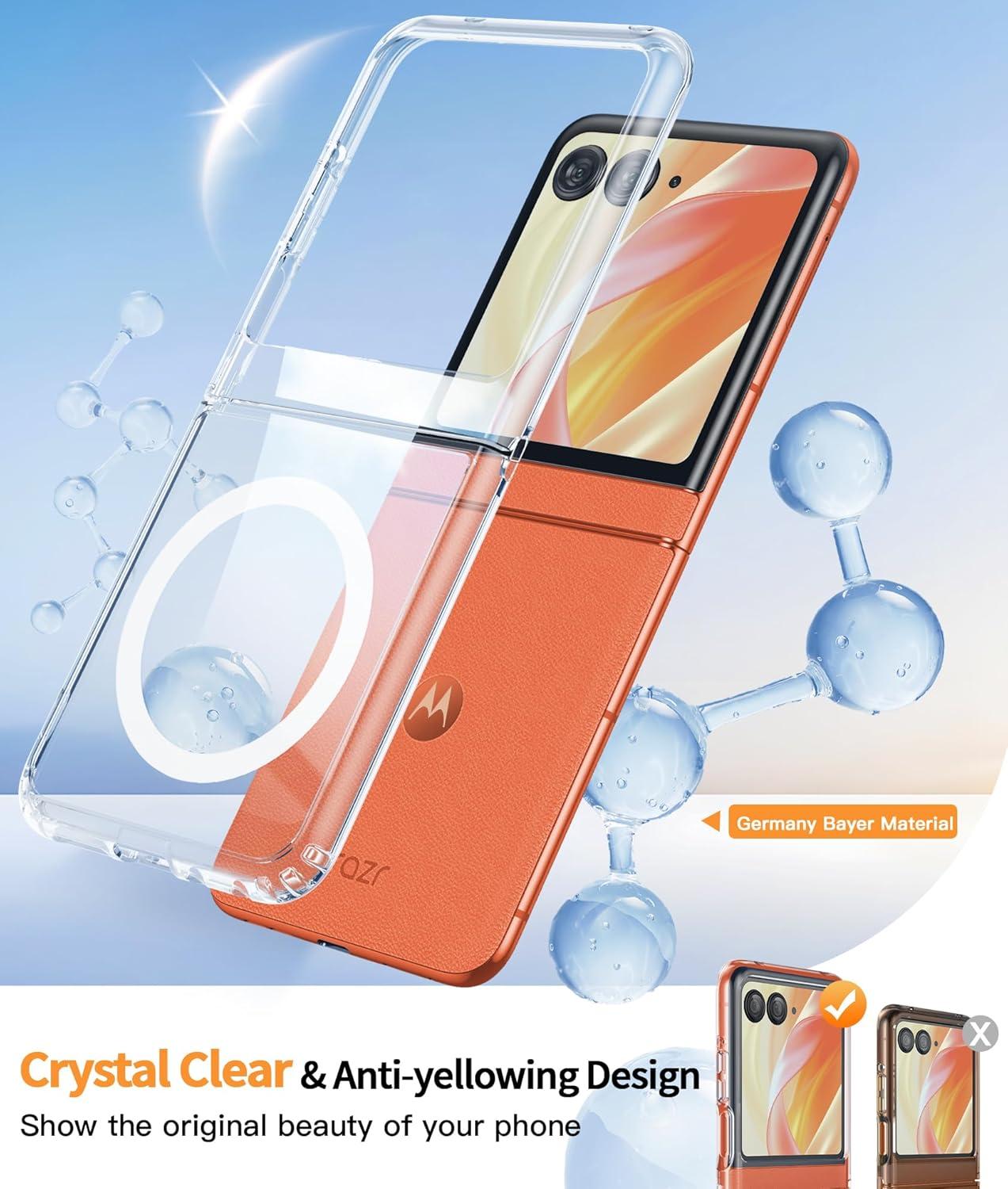 imageFNTCASE for Motorola Razr 20252024 Case for Moto Razr 20252024 Case Clear Lightweight ScratchResistant Cell Phone Protective Cover Flexible NonSlip Durable Rugged DropProof Shockproof TPU CrystalClear Magnetic