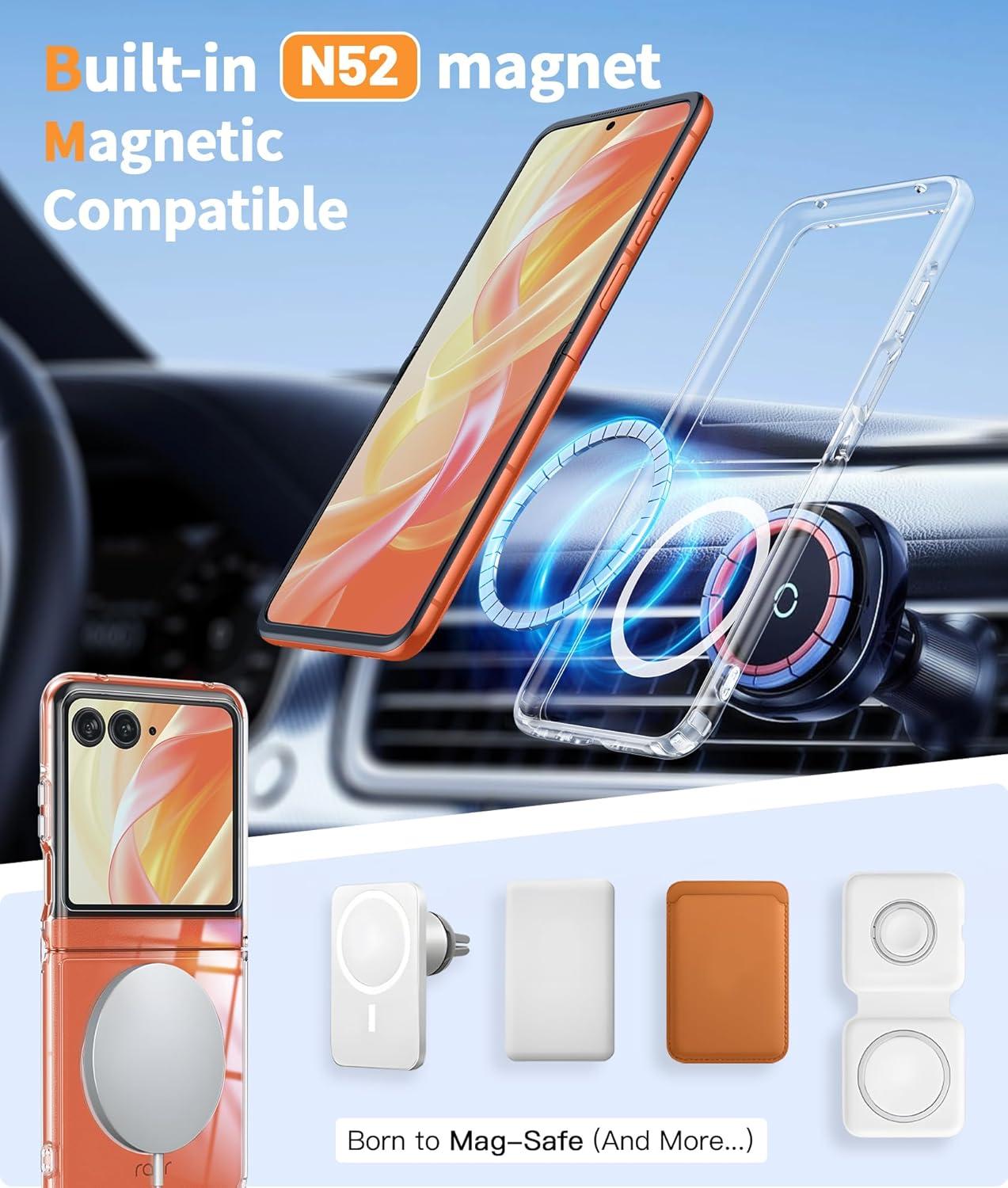 imageFNTCASE for Motorola Razr 20252024 Case for Moto Razr 20252024 Case Clear Lightweight ScratchResistant Cell Phone Protective Cover Flexible NonSlip Durable Rugged DropProof Shockproof TPU CrystalClear Magnetic