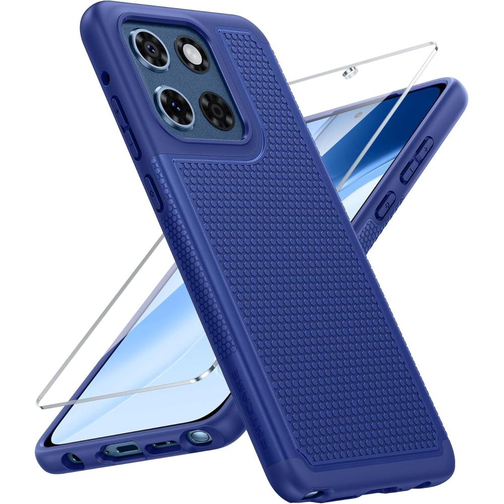 imageFNTCASE for Samsung Galaxy A25 Case Galaxy A25 5G Phone Case Dual Layer Protective Phone Cover Rugged Full Body Drop Protection Shockproof Phone Case BlackNavy Blue