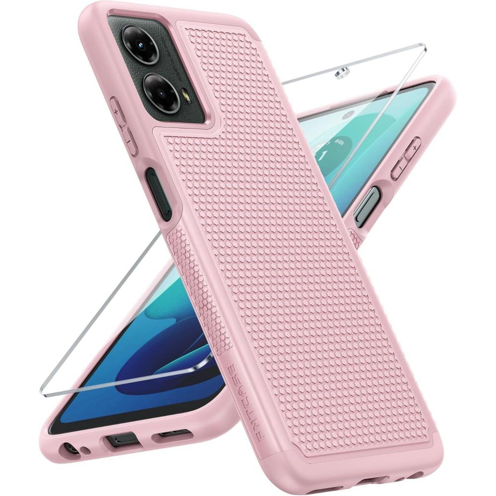 imageFNTCASE for Samsung Galaxy A25 Case Galaxy A25 5G Phone Case Dual Layer Protective Phone Cover Rugged Full Body Drop Protection Shockproof Phone Case BlackSakura Pink