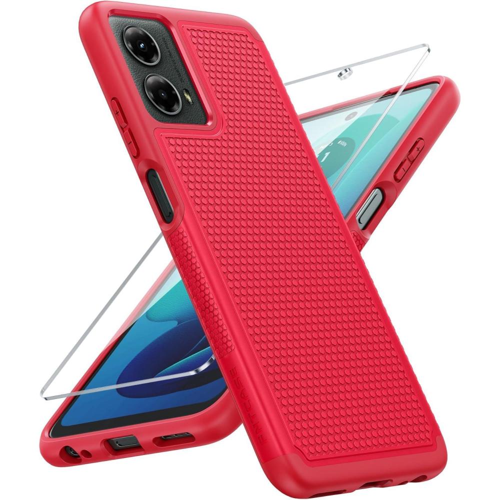 imageFNTCASE for Samsung Galaxy A25 Case Galaxy A25 5G Phone Case Dual Layer Protective Phone Cover Rugged Full Body Drop Protection Shockproof Phone Case BlackRed