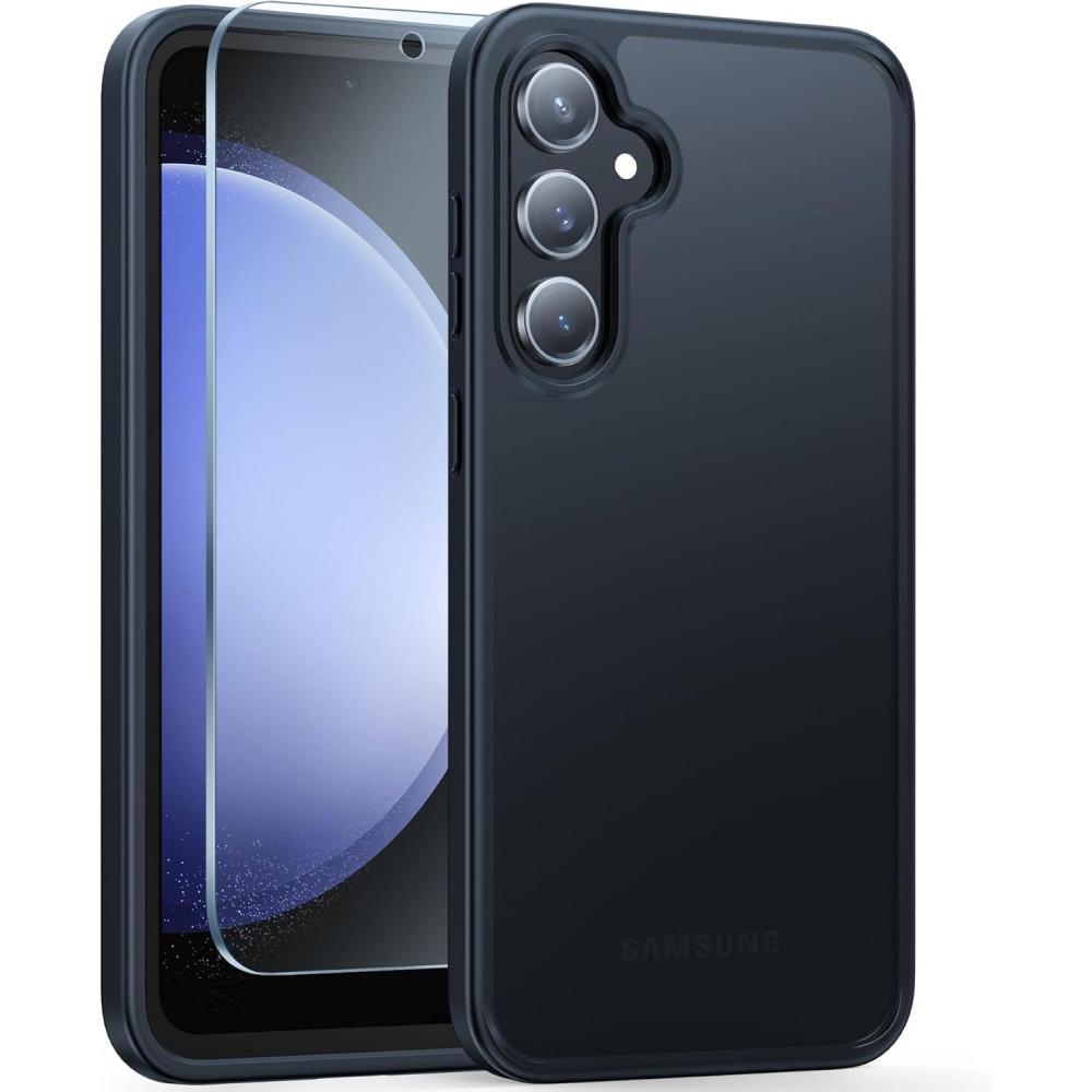 imageFNTCASE for Samsung Galaxy A25 Case Galaxy A25 5G Phone Case Dual Layer Protective Phone Cover Rugged Full Body Drop Protection Shockproof Phone Case BlackTranslucent Black