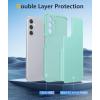 FNTCASE for Samsung Galaxy A25 Case: Galaxy A25 5G Phone Case Dual Layer Protective Phone Cover Rugged Full Body Drop Protection Shockproof Phone Case (Black)(Mint Green)