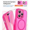 FNTCASE for iPhone 14 Pro Max Case: [Compatible with Magsafe] Translucent Matte Cases with [Full Camera Protection] [Screen Protector] Military Grade Shockproof Protective Phone Cover – Hot Pink