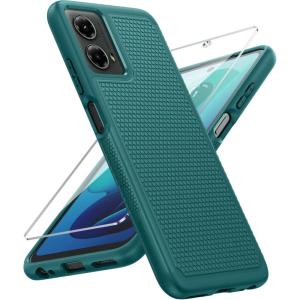 FNTCASE for Samsung Galaxy A25 Case: Galaxy A25 5G Phone Case Dual Layer Protective Phone Cover Rugged Full Body Drop Protection Shockproof Phone Case (Black)(Green)