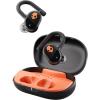 Skullcandy Push Play Active Wireless Earbuds, Bluetooth Headphones, Noise Isolating Fit, 34 Hrs Battery, Secure-Fit Over-Ear Hanger, Sweat Water Resistant, Microphone for iPhone Android – Preppy Blue(True Black/Orange)
