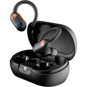 Skullcandy Push ANC Active Wireless Earbuds, Bluetooth Headphones, Noise Cancelling, 58 Hours Battery, Secure-Fit Over-Ear Hanger, Sweat and Waterproof, Microphone for iPhone Android – Black/Orange(True Black/Orange)