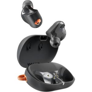 Skullcandy Sesh ANC Active Wireless Earbuds, Bluetooth Headphones, Noise Cancelling, Customizable Sound, 48 Hrs Battery, Stable Fit, Sweat and Waterproof, Microphone for iPhone Android – Black/Orange(True Black/Orange – Sesh ANC Active)