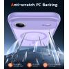 FNTCASE for iPhone Air Case Matte: Magnetic Phone Cases with Screen Protector Compatible with Magsafe Slim Anti Yellowing Rugged Shockproof Protective Translucent Cell Phone Cover (C-Purple)