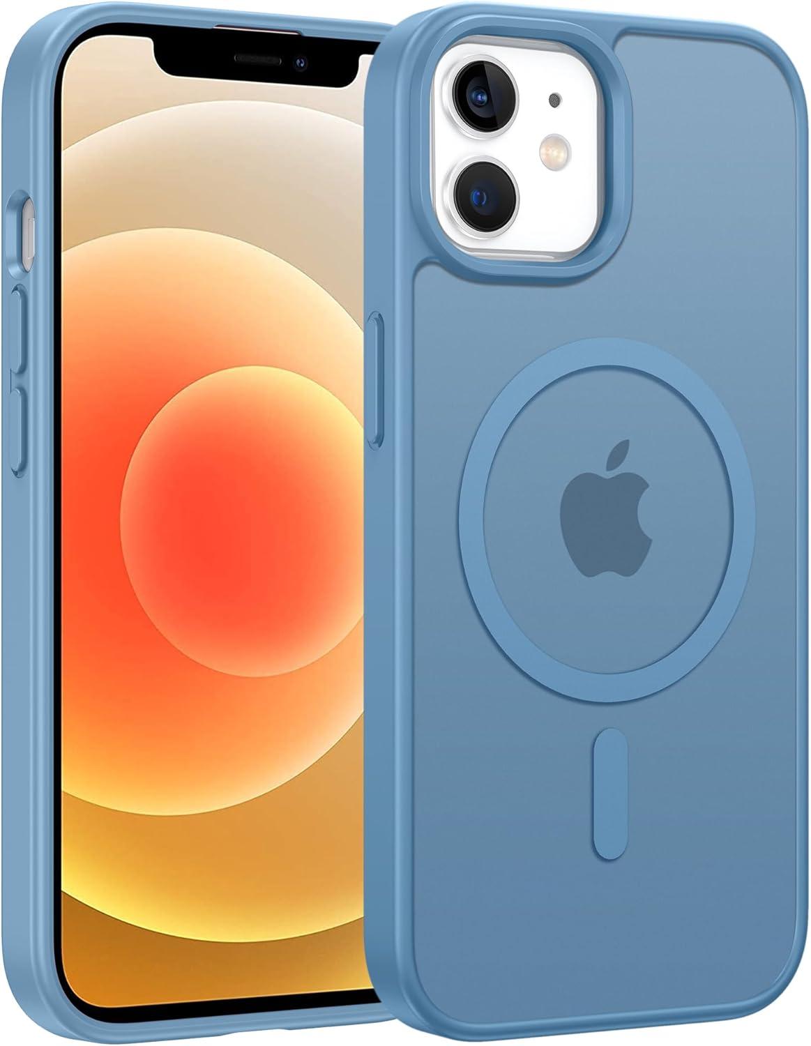 imageFNTCASE for iPhone 17 Case Compatible with Magsafe Translucent Matte Cases with Full Camera Protection Screen Protector Military Grade Shockproof Protective Phone Cover Light PurpleLight Blue