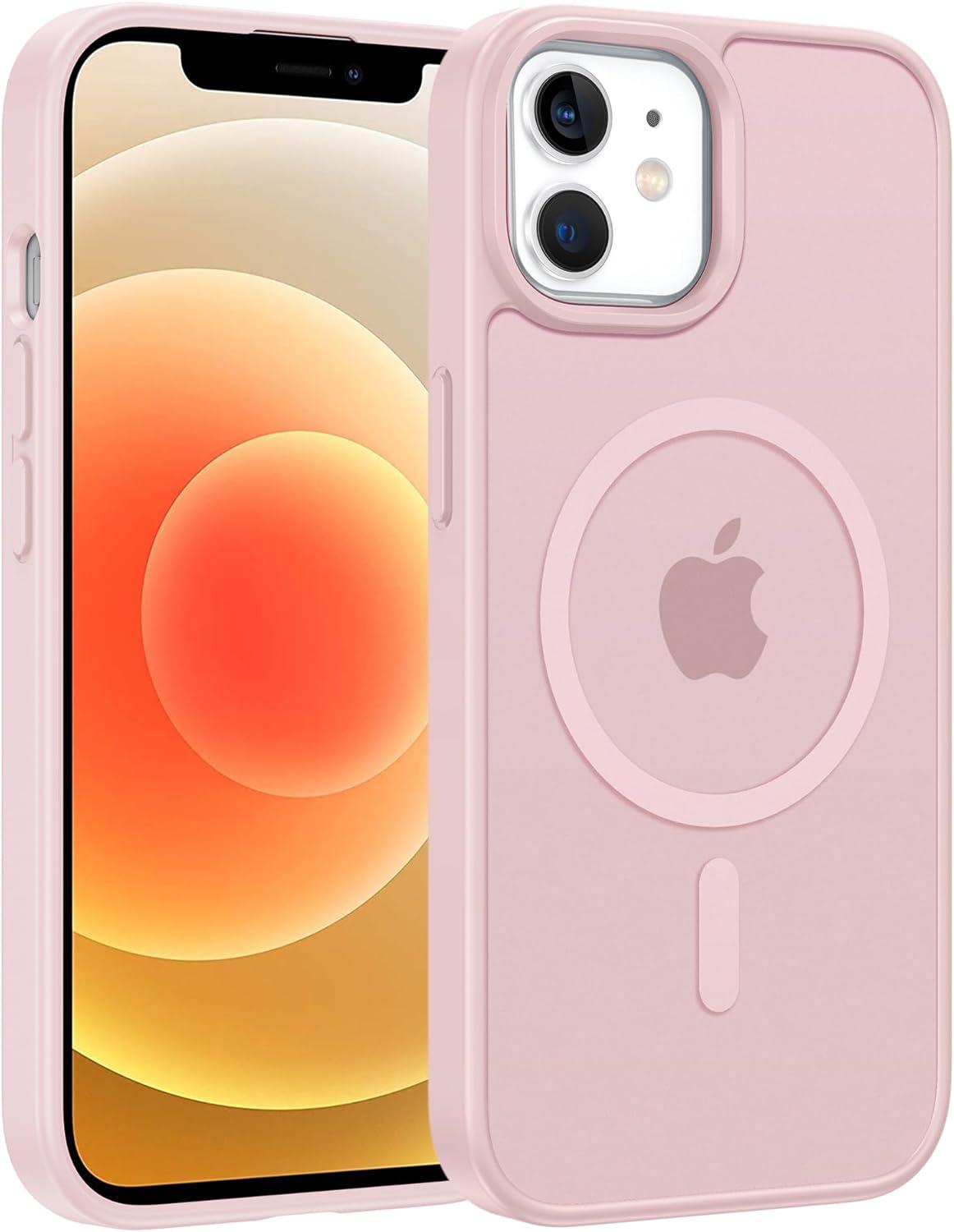 imageFNTCASE for iPhone 17 Case Compatible with Magsafe Translucent Matte Cases with Full Camera Protection Screen Protector Military Grade Shockproof Protective Phone Cover Light PurpleLight Pink