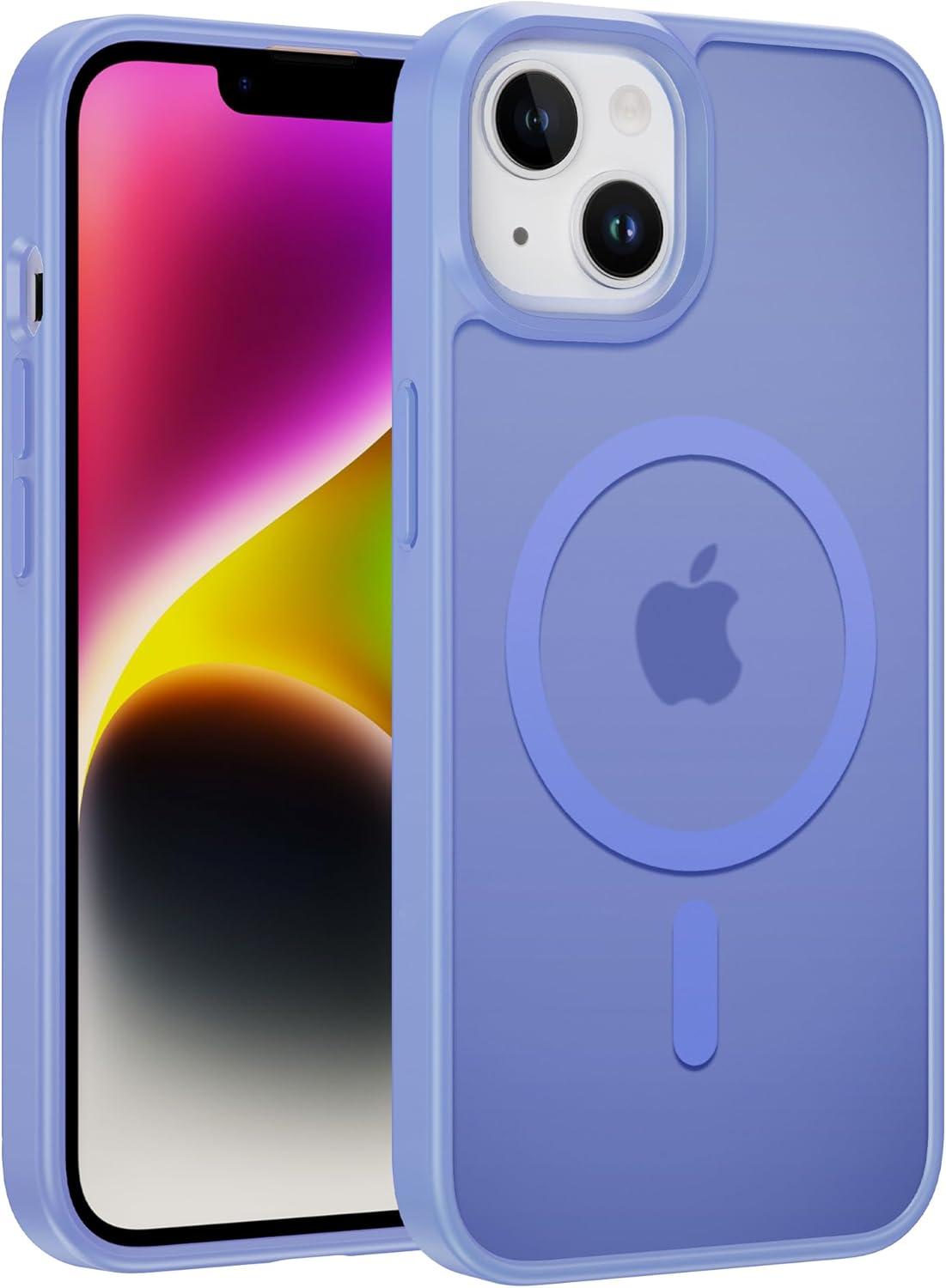 imageFNTCASE for iPhone 17 Case Compatible with Magsafe Translucent Matte Cases with Full Camera Protection Screen Protector Military Grade Shockproof Protective Phone Cover Light PurpleLight Purple