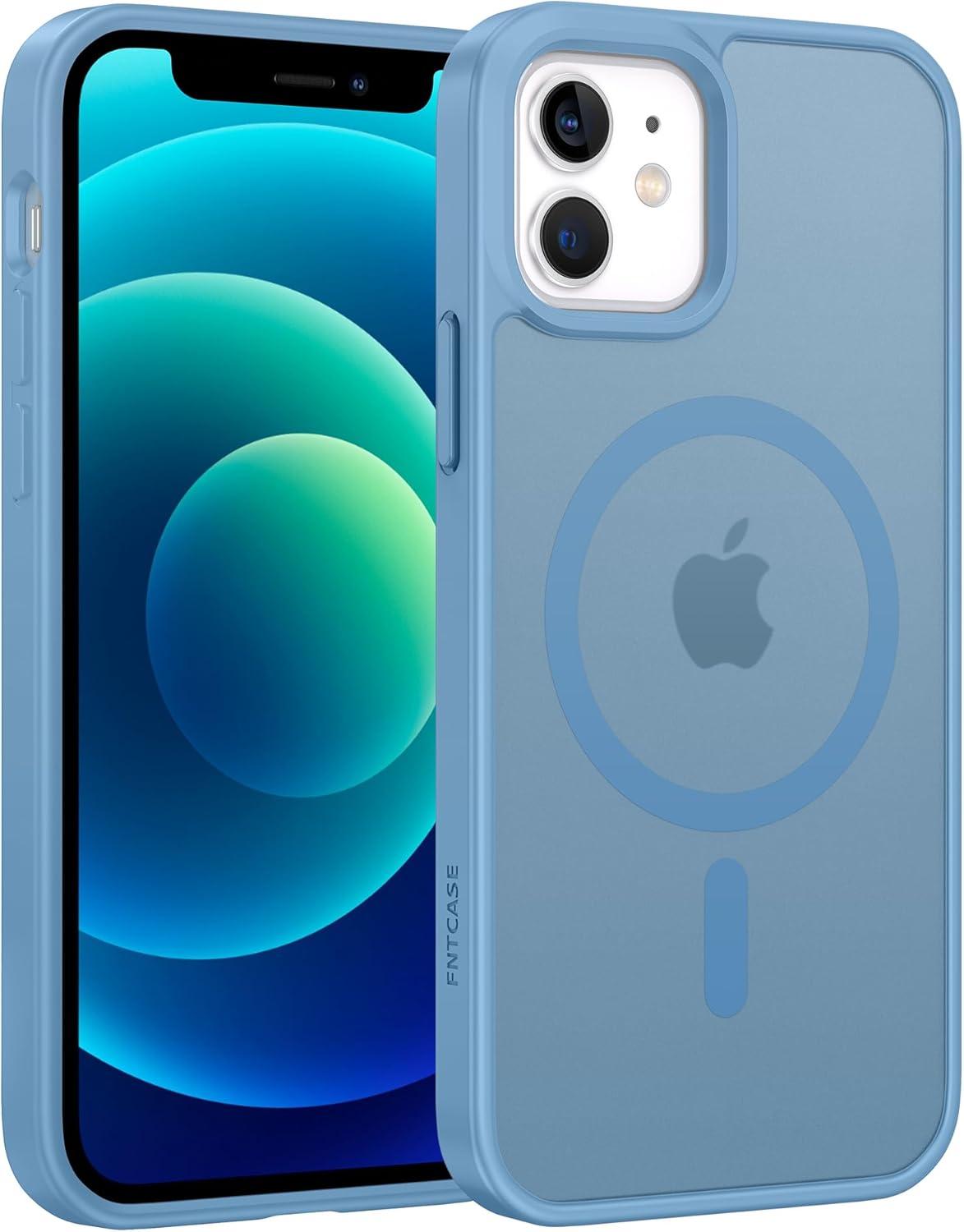 imageFNTCASE for iPhone 17 Case Compatible with Magsafe Translucent Matte Cases with Full Camera Protection Screen Protector Military Grade Shockproof Protective Phone Cover Light PurpleLight Blue