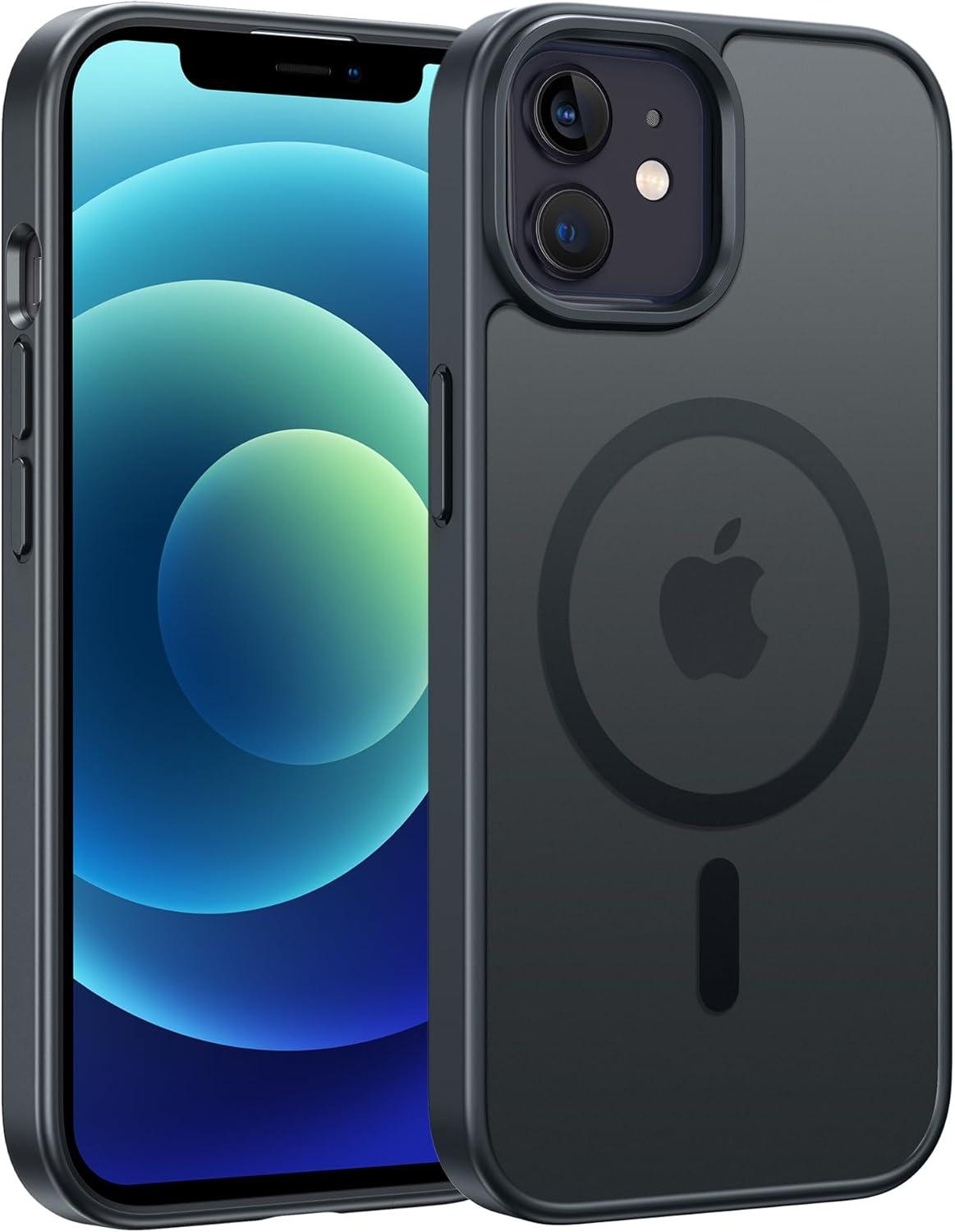 imageFNTCASE for iPhone 17 Case Compatible with Magsafe Translucent Matte Cases with Full Camera Protection Screen Protector Military Grade Shockproof Protective Phone Cover Light PurpleBlack