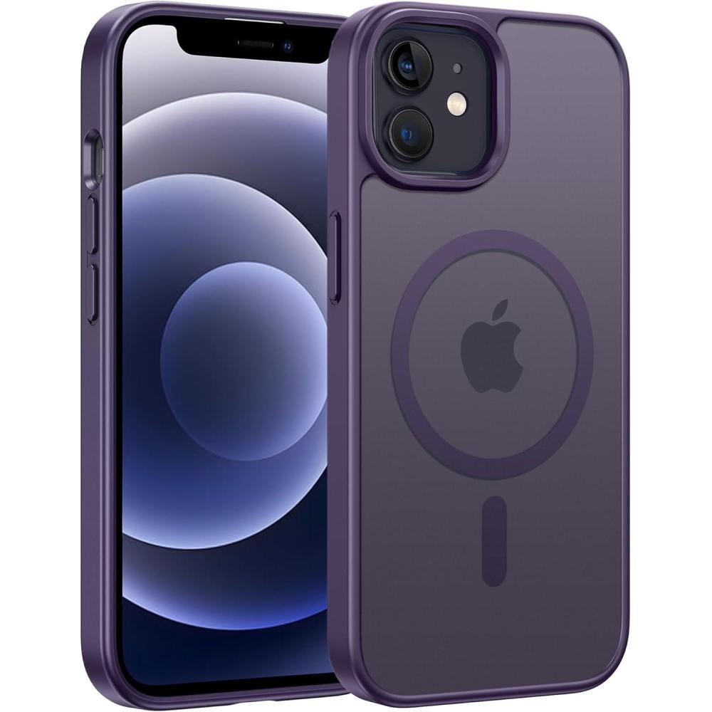 imageFNTCASE for iPhone 17 Case Compatible with Magsafe Translucent Matte Cases with Full Camera Protection Screen Protector Military Grade Shockproof Protective Phone Cover Light PurplePurple