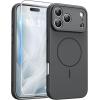 FNTCASE for iPhone 17 Case: [Compatible with Magsafe] Translucent Matte Cases with [Full Camera Protection] [Screen Protector] Military Grade Shockproof Protective Phone Cover – Light Purple(Full Gray)